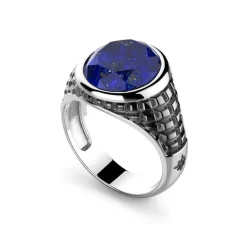 Store Zancan Silver Blue Stone Ring. Bagues