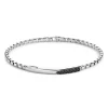Cheap Zancan Silver Bracelet With Tag And Black Stones. Bracelets