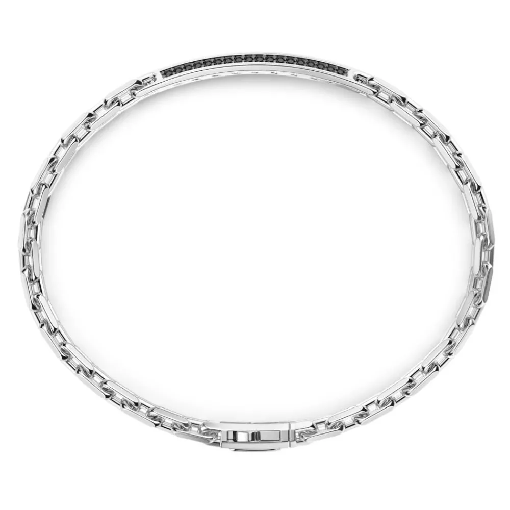 Shop Zancan Silver Bracelet With Tag And Black Stones. Bracelets