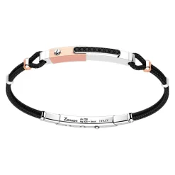 Fashion Zancan Silver Bracelet With 18K Gold Inserts, Stones And Kevlar. Bracelets