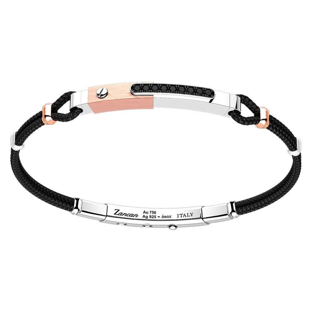 Fashion Zancan Silver Bracelet With 18K Gold Inserts, Stones And Kevlar. Bracelets