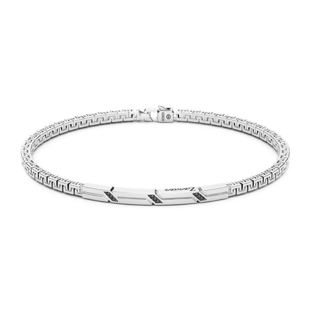 Best Sale Zancan Silver Bracelet With Tag And Black Stones. Bracelets