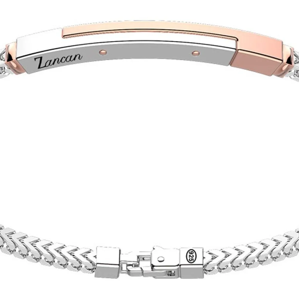 Cheap Zancan Silver Bracelet With Tag And Rose Gold Inserts. Bracelets