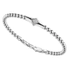 Cheap Zancan Silver Bracelet With Spheres And Tag And White Stones. Bracelets