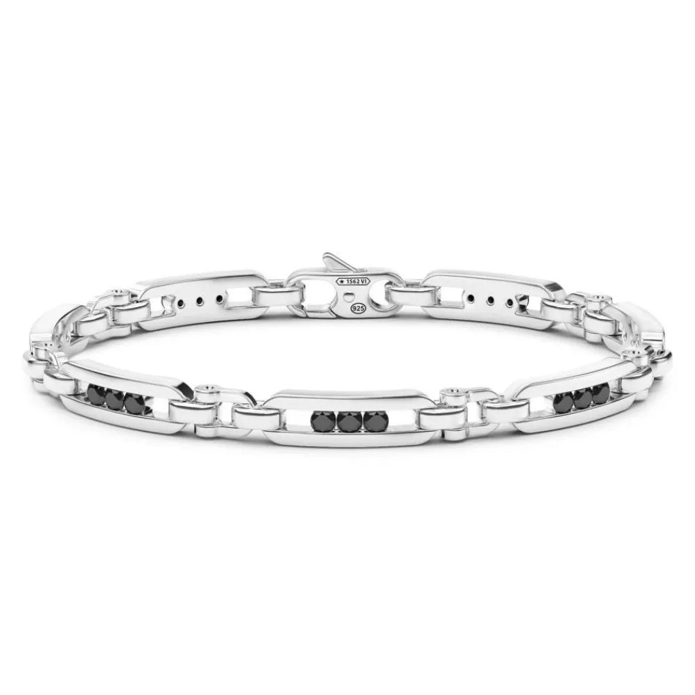 Outlet Zancan Silver Bracelet With Tag And Black Stones. Bracelets