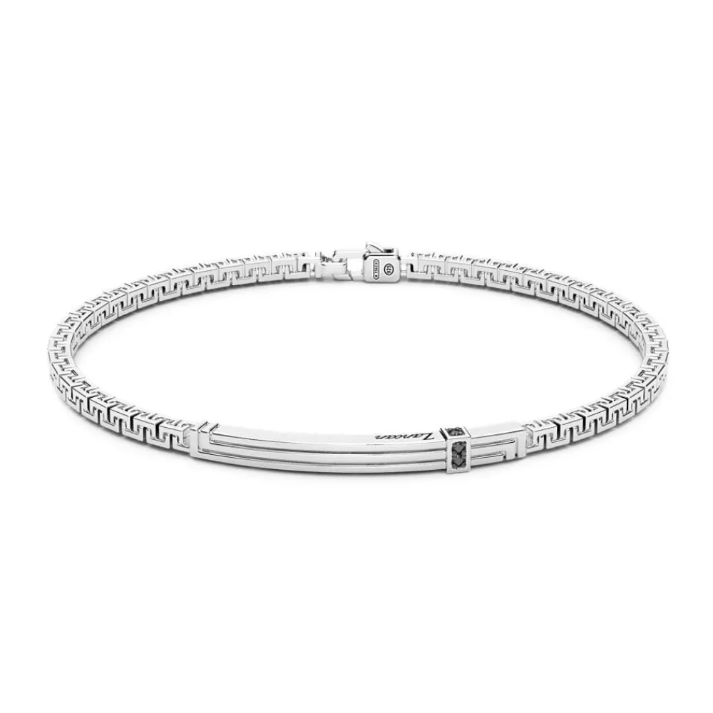 Outlet Zancan Silver Bracelet With Tag And Black Stones. Bracelets