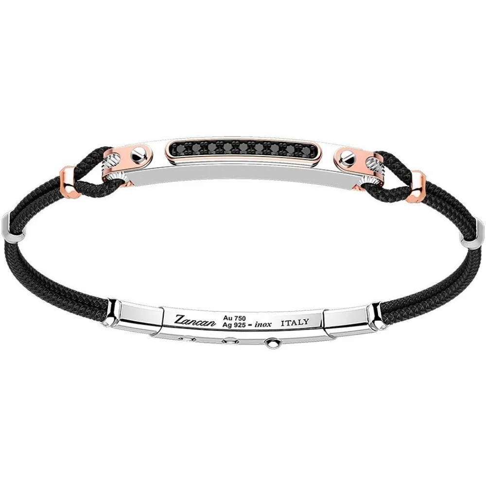Discount Zancan Silver Bracelet With 18K Gold Inserts, Stones And Kevlar. Bracelets