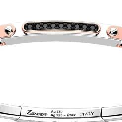 Discount Zancan Silver Bracelet With 18K Gold Inserts, Stones And Kevlar. Bracelets