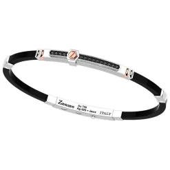 Outlet Zancan Silver Bracelet With 18K Gold Inserts, Stones And Silicone. Bracelets
