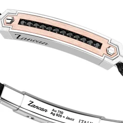 Online Zancan Silver Bracelet With 18K Gold Inserts, Stones And Kevlar. Bracelets