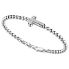 Clearance Zancan Silver Bracelet With Spheres And Cross And White Stones. Bracelets