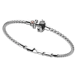 Flash Sale Zancan Silver Bracelet With Anchor And Black Stones. Bracelets