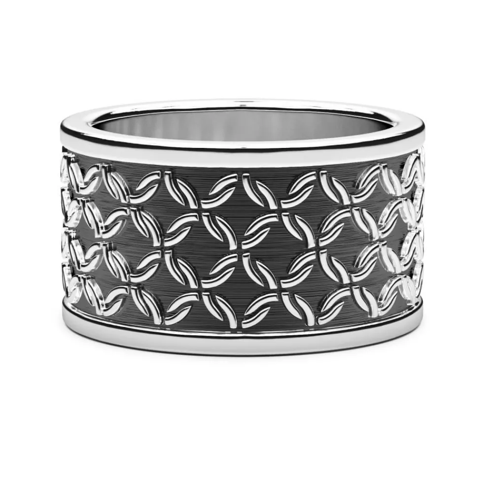 Hot Zancan Silver Broad Band Ring. Bagues
