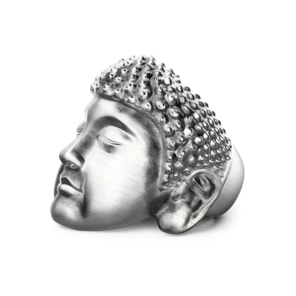 Clearance Zancan Silver Buddha Ring With Vintage Finish. Bagues