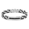 Outlet Zancan Silver Ceramic Curb Chain Bracelet With Tag And Black Stones. Bracelets