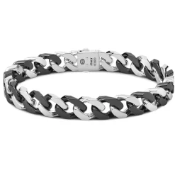 Best Sale Zancan Silver Ceramic Curb Chain Bracelet. Bracelets