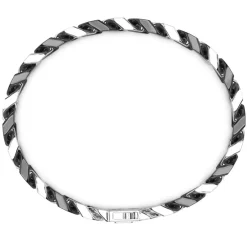 Best Sale Zancan Silver Ceramic Curb Chain Bracelet. Bracelets