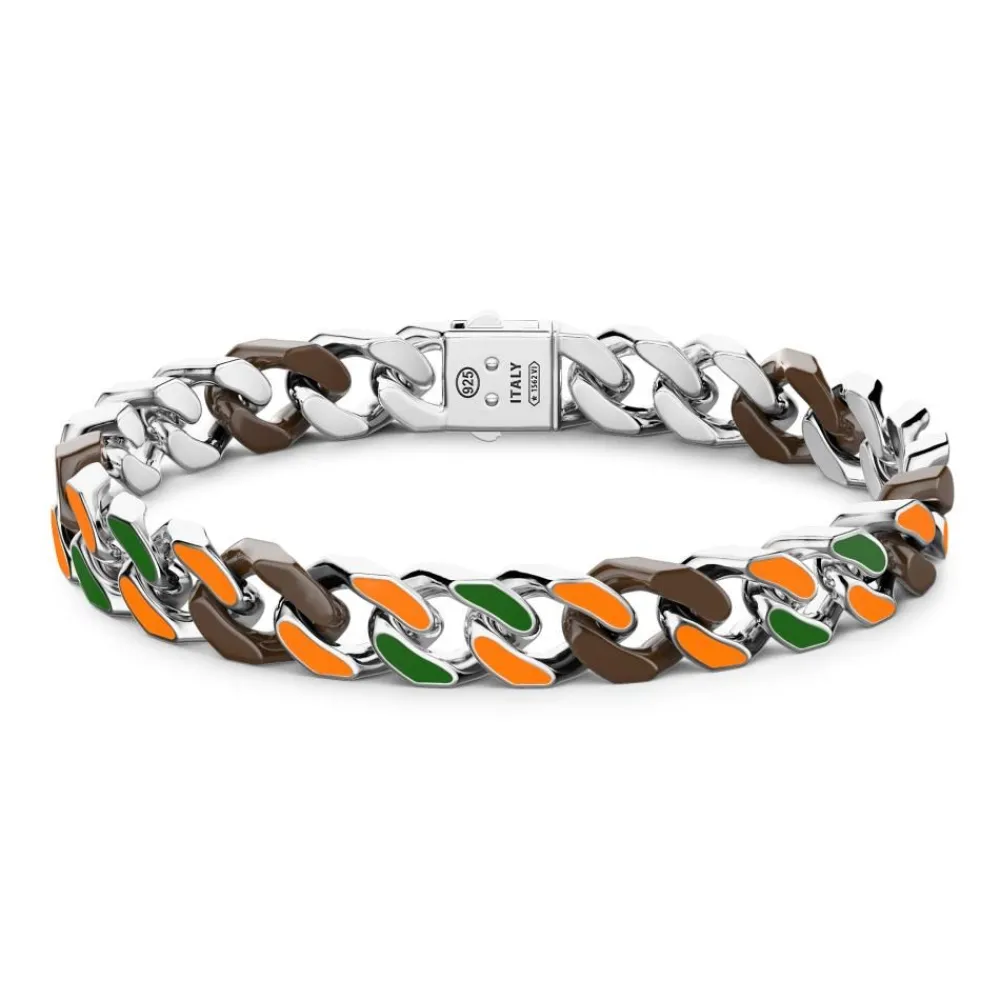 Store Zancan Silver Ceramic Curb Chain Bracelet With Lacquered Links. Bracelets