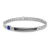 Shop Zancan Silver Curb Chain Bracelet With Tag And Lapis Lazuli Stones. Bracelets