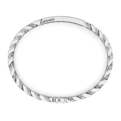Outlet Zancan Silver Curb Chain Bracelet With Tag And Black Stones. Bracelets