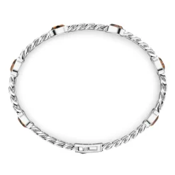 Cheap Zancan Silver Curb Chain Bracelet With Tiger'S Eye Stones. Bracelets