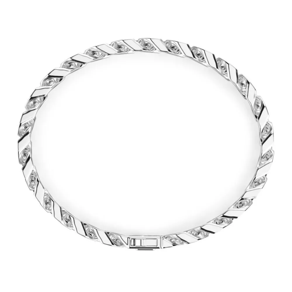 Outlet Zancan Silver Curb Chain Bracelet With Black Lacquer. Bracelets