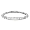 Hot Zancan Silver Curb Chain Bracelet With Drum. Bracelets