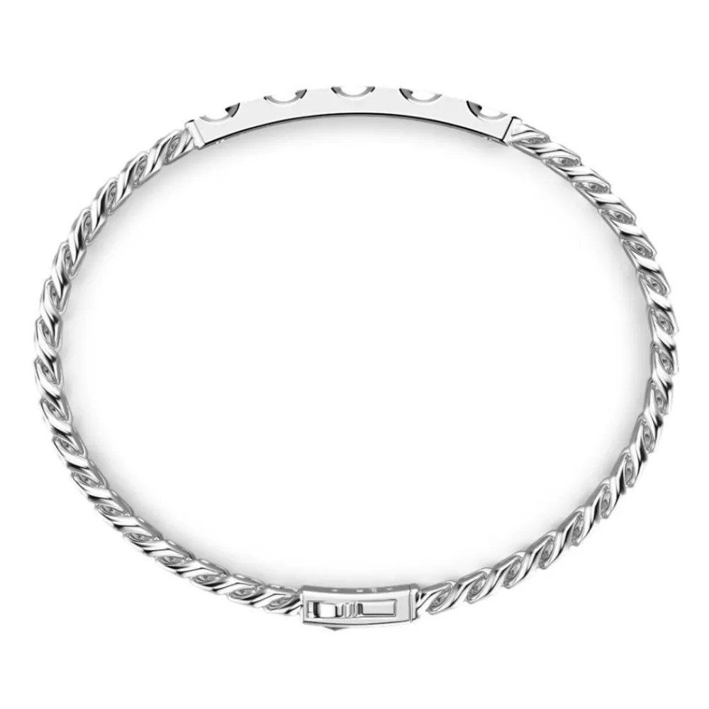 Hot Zancan Silver Curb Chain Bracelet With Drum. Bracelets
