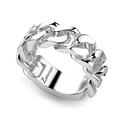 Fashion Zancan Silver Curb Chain Ring. Bagues