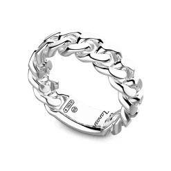 Discount Zancan Silver Curb Chain Ring. Bagues