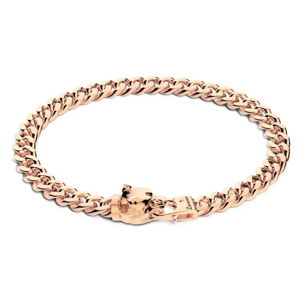 Cheap Zancan Silver Curb Chain Bracelet With Pit Bull Head Closure. Bracelets