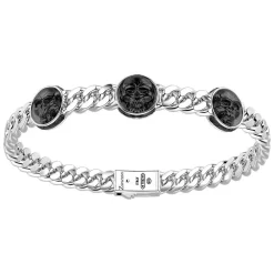 Store Zancan Silver Curb Chain Bracelet With Skulls. Bracelets