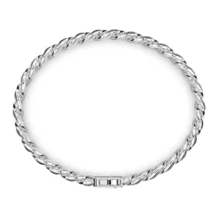 Best Zancan Silver Curb Chain Bracelet With Black Striated Finish. Bracelets