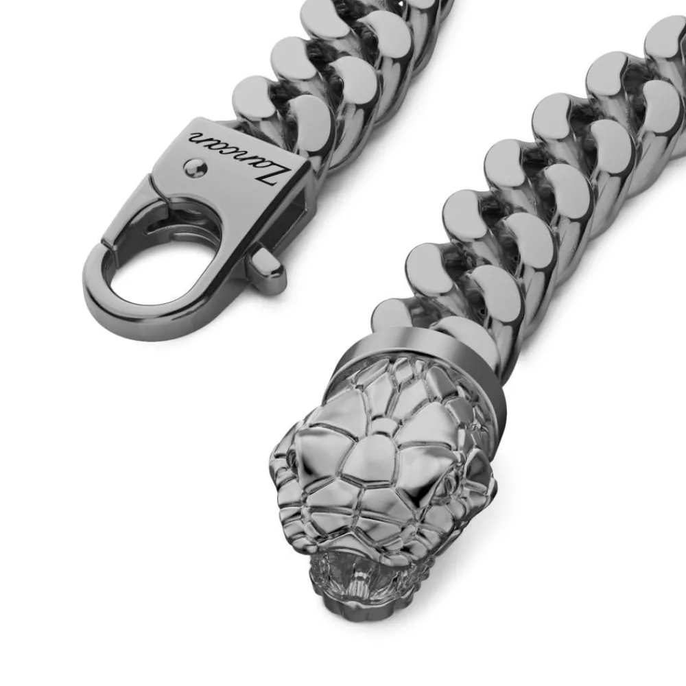 Clearance Zancan Silver Curb Chain Bracelet With Snake Head Closure. Bracelets
