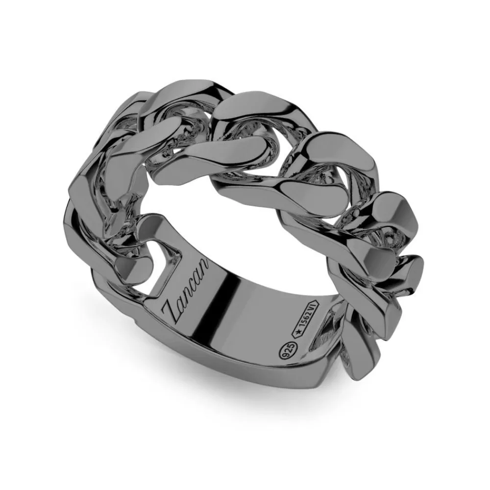 Flash Sale Zancan Silver Curb Chain Ring. Bagues