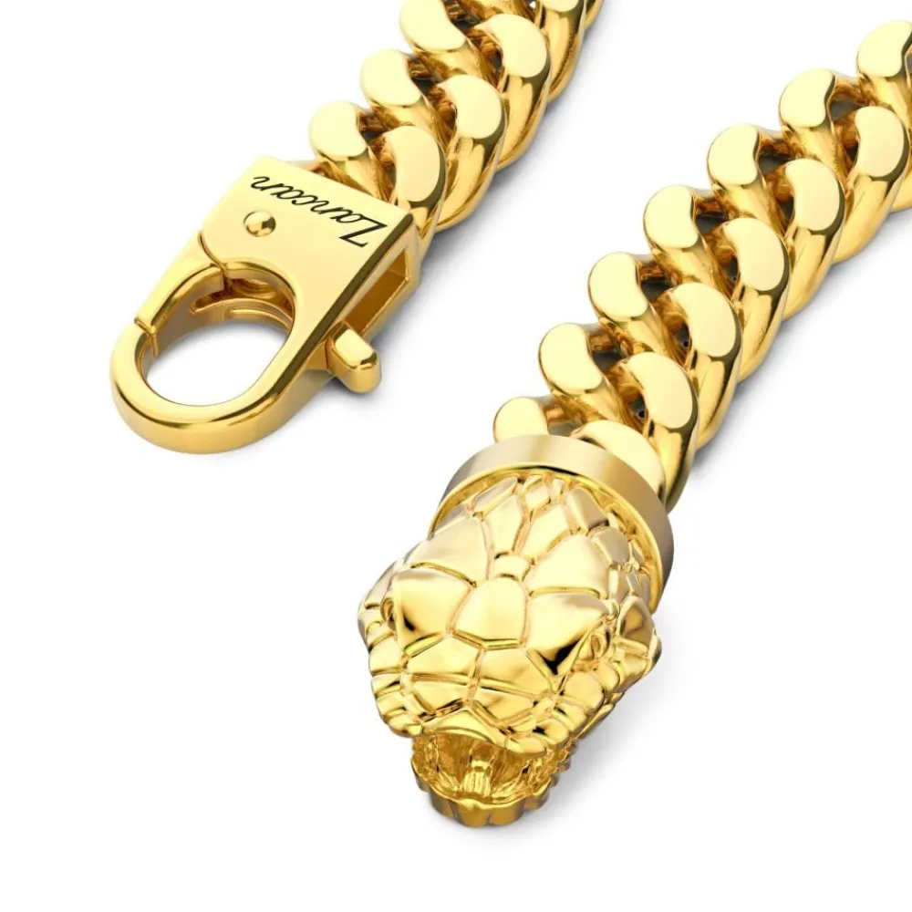 New Zancan Silver Curb Chain Bracelet With Snake Head Closure Bracelets