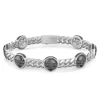 Cheap Zancan Silver Curb Chain Bracelet With Skulls. Bracelets