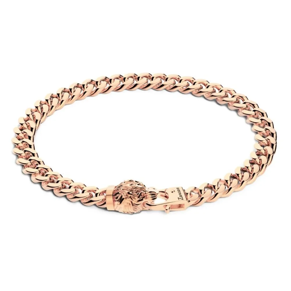Best Zancan Silver Curb Chain Bracelet With Tiger Head Closure. Bracelets