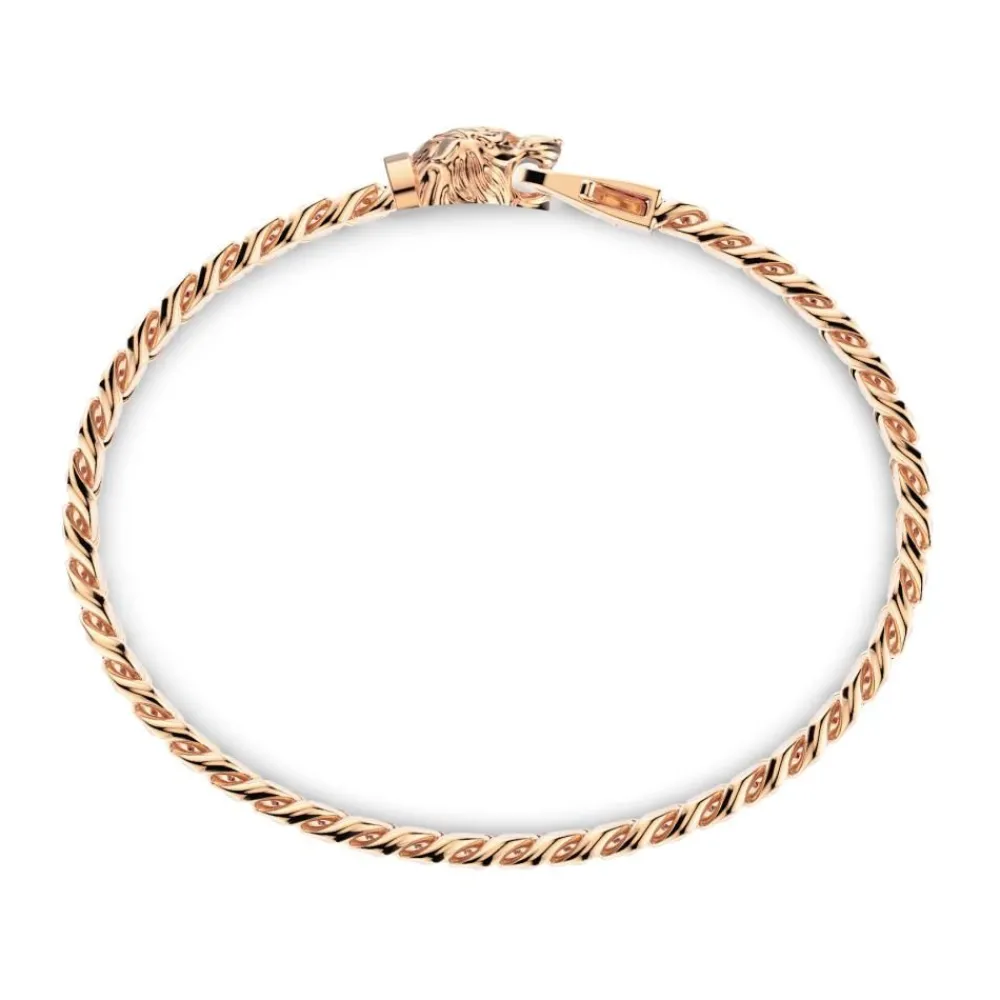 Best Zancan Silver Curb Chain Bracelet With Tiger Head Closure. Bracelets
