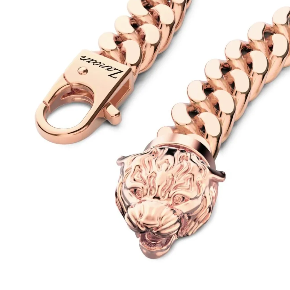 Best Zancan Silver Curb Chain Bracelet With Tiger Head Closure. Bracelets
