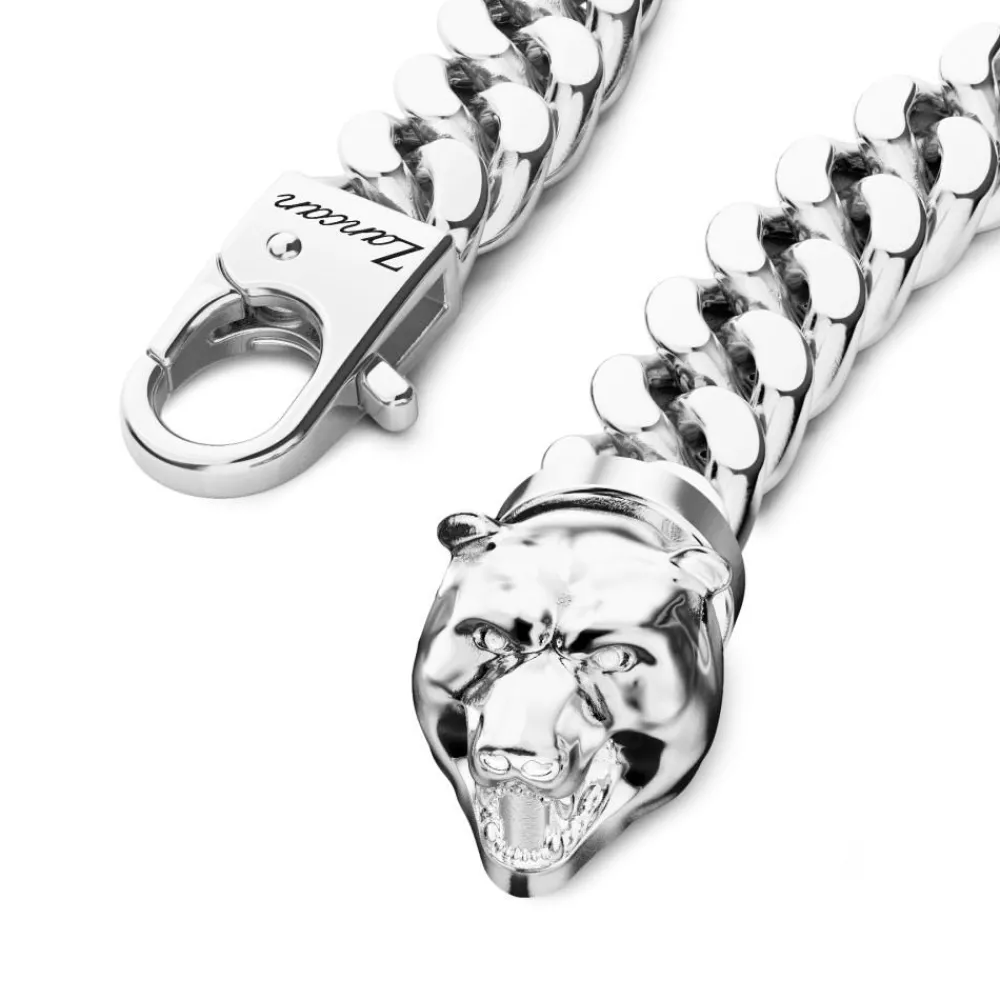 Sale Zancan Silver Curb Chain Bracelet With Bear Head Closure. Bracelets