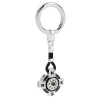Hot Zancan Silver Keychain With White Compass. Porte-clés