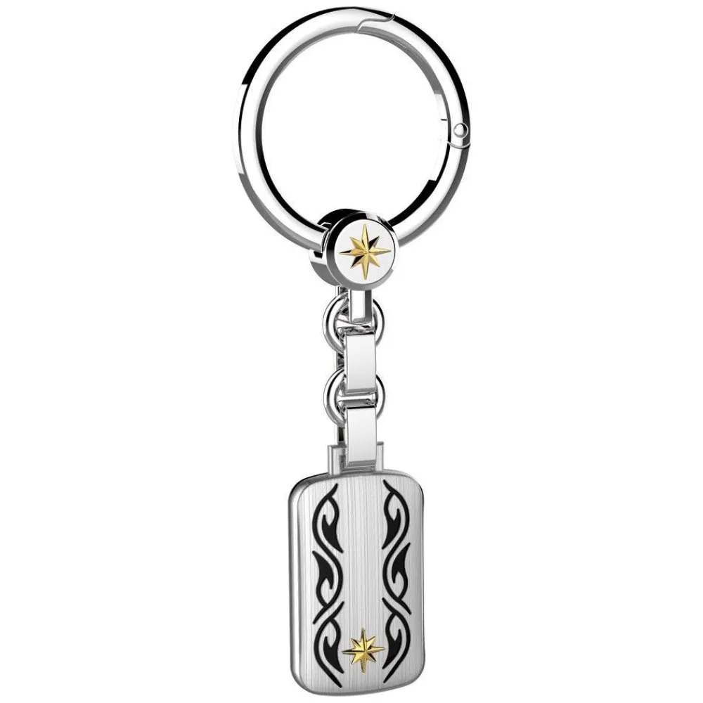 Cheap Zancan Silver Keychain With Tribal Motif. Porte-clés