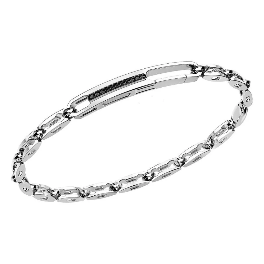 Sale Zancan Silver Link-Only Bracelet With Black Stones. Bracelets