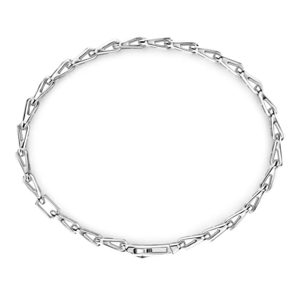 Clearance Zancan Silver Link-Only Bracelet With Black Stones. Bracelets