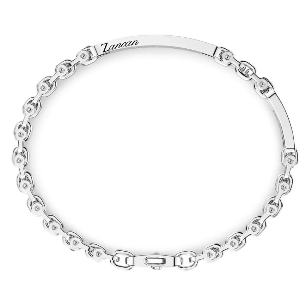 Shop Zancan Silver Link-Only Bracelet With Black Stones. Bracelets