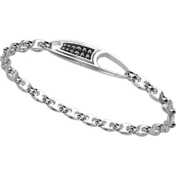 Best Zancan Silver Link-Only Bracelet With Black Stones. Bracelets