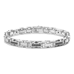 Discount Zancan Silver Link-Only Bracelet With Black Stones. Bracelets