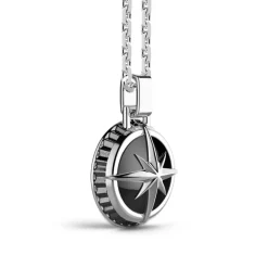 Shop Zancan Silver Necklace With Wind Rose Pendant. Colliers