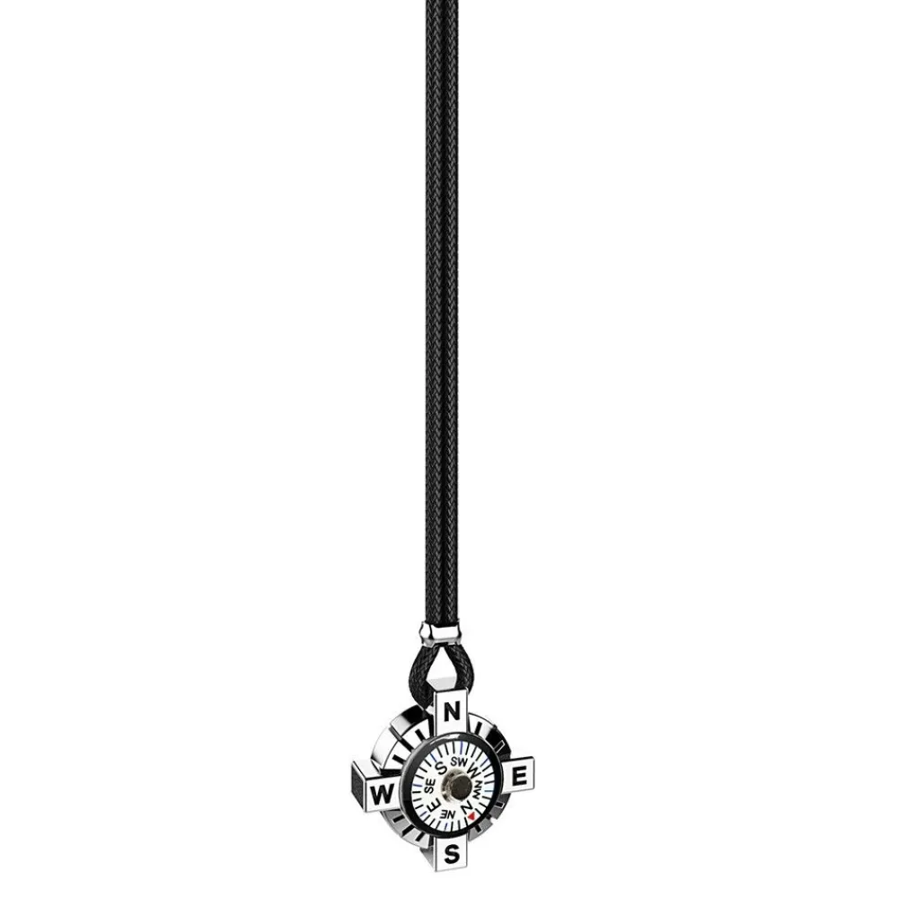 Hot Zancan Silver Necklace With White Compass. Colliers